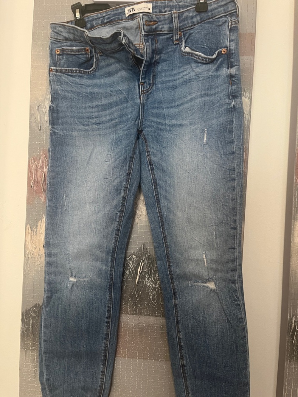 ZARA Light Blue Distressed Skinny Jeans